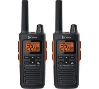 Talkies-walkies tanches Cobra RX680 - Radio bidirectionnelle rechargeable, 60 canaux pr r gl s, longue port e 38 miles (lot de 2) - Noir et oran
