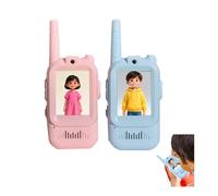 Talkies-Walkies Vidéo 2 Pièces, Talkies-Walkies Rechargeables À Double Sens avec Caméra HD, Changeur De Voix Et Écran, Idéaux pour Jouer À L'intérieur comme À L'extérieur (Blue+Pink)