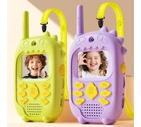 Talkies Walkies Vidéo Double Caméra pour Enfants, Lot de 2 pour Garçons et Filles de 3 à 12 Ans avec Caméras Avant et Arrière, Enregistrement Photo/Vidéo, Écran, Batterie Rechargeable