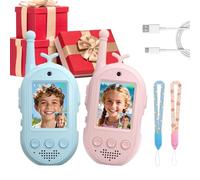 Talkies-Walkies Vidéo pour | 2 Pièces Jouet d'Extérieur - Portée 300 m Walkie-Talkies Rechargeables pour Filles avec 4 Effets Vocaux - pour Garçons et Filles 3-12 Ans Jeu Intérieur et