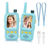 Talkies-Walkies vidéo pour Enfants, Lot de 2, caméra Rabattable à 180° | Écran HD de 2,0'' / Appels sécurisés en 1-à-1 / Effets vocaux ludiques / Rechargeable via USB-C / De 3 à 10 ans