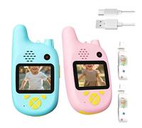 Talkies-Walkies Vidéo pour enfnts - Jouets À Double Caméra, Talkies-Walkies Vidéo pour enfnts, Ensemble De Jouets De Communication V́idéo, 2 Caméras + Écran LCD Couleur, Coque en Polymère ABS Résist