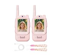 Talkies-Walkies Vidéo pour - Lot de 2 Interphones Rechargeables | Caméra HD Wi-FI Changement de Voix Écran | Jouets Garçons Filles 3-12 Ans Jeux Extérieur Intérieur Camping Anniversaire