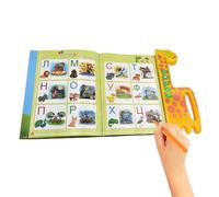 Talking Books - Haut-parleur audio alphabet russe, papier enduit de masse 500 g, matériel d'entraînement interactif du langage, composant sonore alimenté par piles | Livre pour garçons et