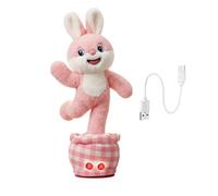 Talking Bunny Peluche Jouet Dancing Interactive Jouet Animal | Kids Soft Stuffed Rabbit Electronic Movement Learning Play Companion Birthday Party Home Playroom Daycare Preschool Gift Set For Boys