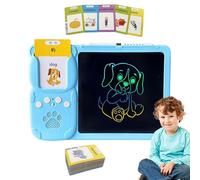 Talking Flash Cards, 2-in-1 Pocket Speech Cards, Educational Audible Learning with Interactive Reading Device, Drawing Tablet for, Preschool, Kids Learning, 9.45x6.69x0.59 in