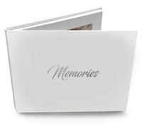 Talking Print Livre de mémoire vidéo IPS HD 7" - « Memories » argenté sur la couverture - Brochure vidéo A5 à dos rigide - 4 Go de mémoire, permet 4 heures de lecture