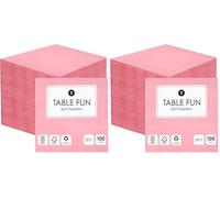 Talking Tables 100 x Lot de serviettes en papier rose doux pour anniversaire, Noël, mariage, restauration, vaisselle, jetables, recyclables, fabriquées dans l'UE, 2 plis, 33 cm (Lot de 2)