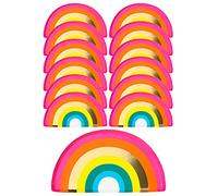 Talking Tables 12 x Assiettes en papier arc-en-ciel pour fête d'anniversaire, plats jetables solides et durables pour la célébration de la fierté, vaisselle colorée pour enfants et adultes
