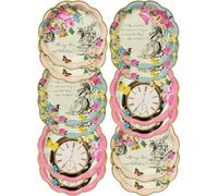 Talking Tables Lot de 12 Assiettes en Papier Jetables (17 cm) Thème Alice au Pays des Merveilles Tea Party Le Chapelier Fou |Décoration Fête d'Anniversaire, Célébration Baby Shower