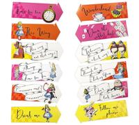 Talking Tables | 12x Alice au Pays des Merveilles Panneaux Fléchés, Décoration Suspendue pour Mad Hatters Tea Party avec Citations et Personnages du Livre