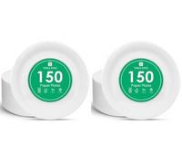 Talking Tables 150 assiettes en carton blanc jetables pour anniversaire, fournitures de restauration, 22 cm (Lot de 2)