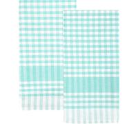 Talking Tables 2 Torchons de Cuisine Vichy Vert Menthe Linge Table Lavettes Coton Carreaux Absorbants Séchage Rapide Emballage ECO 45cm x 70cm