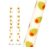 Talking Tables 2 x bougies hautes effilées design olives 23cm en cire déco élégante pour centre de table et ambiance estivale non parfumées emballage éco durée de combustion prolongée