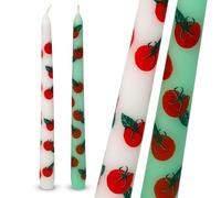 Talking Tables 2 x bougies hautes effilées design tomates 23cm en cire déco élégante pour centre de table et ambiance estivale non parfumées emballage éco durée de combustion prolongée