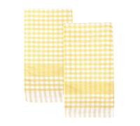 Talking Tables 2 x Serviettes de Cuisine Gingham Jaunes Textile de Table Éponge Absorbantes et Durables en Coton Doux Séchage Rapide Emballage ÉCO 45cm x 70cm