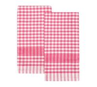 Talking Tables 2 x Serviettes de Cuisine Gingham Rose Framboise Textile de Table Éponge Absorbantes et Durables en Coton Doux Séchage Rapide Emballage ÉCO 45cm x 70cm