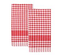 Talking Tables 2 x Serviettes de Cuisine Gingham Rouge Textile de Table Éponge Absorbantes et Durables en Coton Doux Séchage Rapide Emballage ÉCO 45cm x 70cm