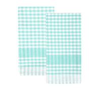 Talking Tables 2 x Serviettes de Cuisine Gingham Vert Menthe Textile de Table Éponge Absorbantes et Durables en Coton Doux Séchage Rapide Emballage ÉCO 45cm x 70cm