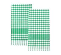Talking Tables 2 x Serviettes de Cuisine Gingham Vert Textile de Table Éponge Absorbantes et Durables en Coton Doux Séchage Rapide Emballage ÉCO 45cm x 70cm