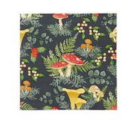 Talking Tables 20 serviettes de table d'automne avec champignons de la forêt et champignons,Lot de 20 serviettes en papier recyclables pour Noël, découpage, déjeuner de Thanksgiving