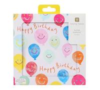 Talking Tables 20 x serviettes Joyeux Anniversaire smiley jetables pour fête enfants 1er anniversaire vaisselle recyclable emballage sans plastique fabriqué en UE 3 plis 33 cm
