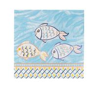 Talking Tables Lot de 20 serviettes en papier jetables Motif poisson