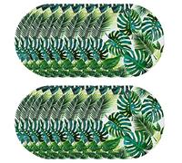 Talking Tables Assiettes Jetables Tropicales - Lot 24 pcs - Vaisselle Jetable Feuilles Palmier - Assiette Jetable Anniversaire ou Fête Thème Jungle, Hawaï, Assiette Carton Pique-nique, PALMPLATES24