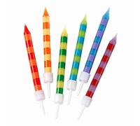 Talking Tables Bougies Anniversaire Multicolores avec Supports | Bougies Anniversaire Adultes Décorations Cupcake Fêtes Enfants, Lot Bougies Anniversaire 24, Classe Énergie A