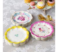 Talking Tables 60 x Assiettes en Papier Jetables Tea Party Vintage Floral Jolies Assiettes 17,8 cm Truly Scrumptious Élégantes Fête Anniversaire Mariage Baby Shower Anniversaire de Mariage