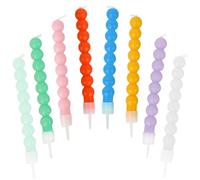 Talking Tables 8 Bougies Bobble Anniversaire Toppers Gâteau - Décorations Pastel Colorées, Qualité Premium, Parfait pour Fêtes - Emballage Éco, Hauteur 8cm