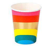 Talking Tables Lot de 8 gobelets en papier arc-en-ciel pour enfants ou adultes | Vaisselle recyclable et jetable | Contenance : 250 ml (9 oz), Large, Rainbow