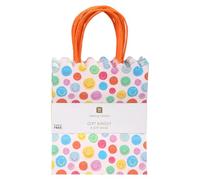 Talking Tables 8 x sacs cadeaux en papier visages souriants avec poignées solides pour cadeaux bonbons remplissage sacs fête anniversaire enfants baby shower mariage recyclable