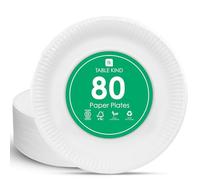 Talking Tables 80 x assiettes en carton blanc jetables pour anniversaire, fournitures de restauration, 22 cm