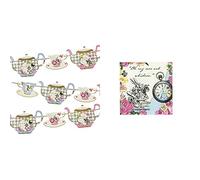 Talking Tables Alice In Wonderland Guirlande Fanions, 4 m & Talking Tables Serviettes de Tables en Papier Jetables de Fete de Theme Alice au Pays des Merveilles