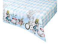 Talking Tables 180 x 120 cm Nappe en Papier Bleu Alice au Pays des Merveilles, Nappe jetable, Fournitures recyclables pour la Maison pour Le thé du Chapelier Fou, Anniversaire, fête des mères