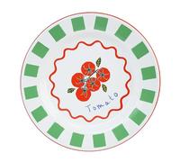 Talking Tables Assiette à dîner en émail faite à la main avec motif tomate - Durable et légère - Pour salle à manger en plein air, pique-niques, camping, plage - Vaisselle d'été - Passe au