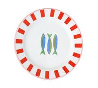 Talking Tables assiette en émail Bon Appetit fait main design poissons 20 cm durable légère idéale pour repas en extérieur pique-nique camping plage vaisselle estivale élégante compatible lave