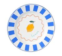 Talking Tables assiette en émail Bon Appetit fait main design citrons 25cm durable légère idéale pour repas en extérieur pique-nique camping plage vaisselle estivale élégante compatible lave-vaisselle