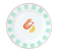 Talking Tables Assiette Émaillée Faite Main 20cm avec Motif Crevette, Incassable & Passe au Lave-Vaisselle, Vaisselle Réutilisable pour Repas en Intérieur & Extérieur