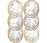 Talking Tables Assiettes Jetables Fées - Lot de 12 Assiettes Jetables Anniversaire - Fleurs et Papillons - Assiettes Carton Fêtes d'Anniversaire Filles, Baby Shower, Mignonnes et Jolies, FAIRYPLATES
