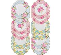Talking Tables Assiettes Jetables en Papier Floral Vintage pour Fetes, Couleurs Pastel