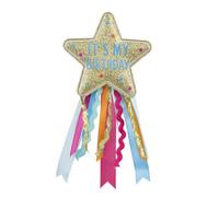 Talking Tables Badge étoile It's My Birthday avec rubans, 16 cm