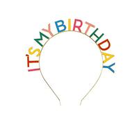 Talking Tables Bandeau Métallique Arc-en-Ciel « It's My Birthday » Headpiece Doré Anniversaire, RBHEADBAND