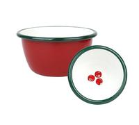 Talking Tables Petit bol à sauce aux canneberges en émail de 10 cm pour préparation de Noël, condiments, barbecue, sauces ou goûter, yaourt, vaisselle de Noël, camping, randonnée