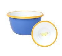 Talking Tables Bol en Émail Artisanal Bleu 10cm Motif Citron - Incassable & Lave-Vaisselle, Vaisselle Réutilisable pour Repas Intérieur & Extérieur, BBQs & Pique-niques