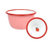Talking Tables bol en émail Bon Appetit fait main rose 10cm durable pour snacks fraises cacahuètes chips sauces dips fruits pique-niques BBQ léger facile à nettoyer compatible lave-vaisselle