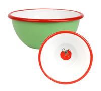 Talking Tables Bol en Émail Vert Fait Main 14cm Motif Tomate Intérieur, Incassable & Lavable au Lave-Vaisselle, Vaisselle Réutilisable Intérieur & Extérieur