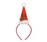 Talking Tables Bonnet de Père Noël rouge fantaisie réutilisable avec serre-tête Accessoire de coiffure amusant pour une fête de Noël, à la maison ou au bureau Tissu Taille unique