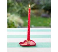 Talking Tables Bougeoir en émail en Forme de cœur, Rouge et Or, Peint à la Main, Finition Brillante, Cadeau de Saint-Valentin, décorations de Table de Mariage, Romantique, Chandelier Conique, Centre